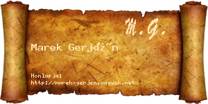 Marek Gerjén névjegykártya